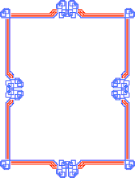 Blue and Red Square Pattern Frame Clipart - Elegant Borders