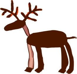 Reindeer with Red Nose and Ants Clipart: Playful Holiday Illustrations