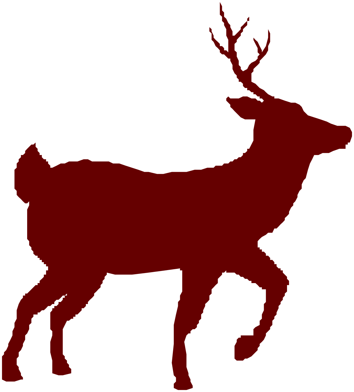 Deer Silhouette Against Black Background - Stunning Clipart for Nature Themes
