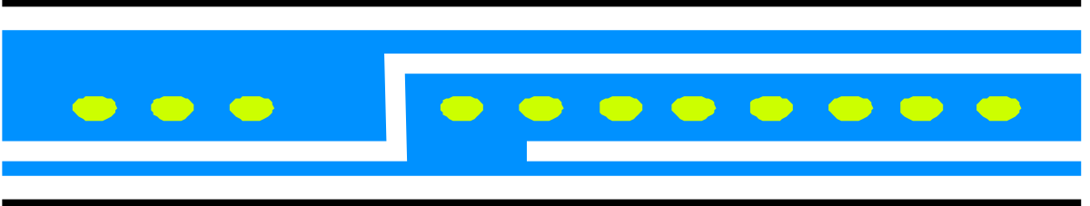 Blue and White Box with Green Circles Clipart Design