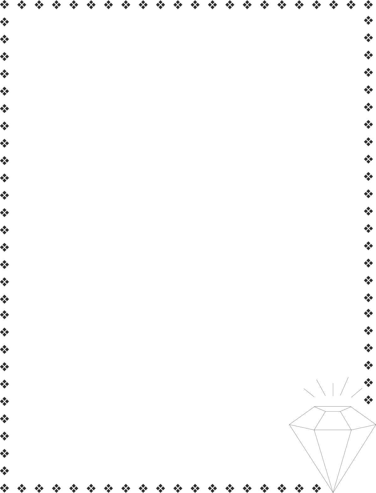 a black and white frame with diamonds clip art png transparent Elegant Black and White Diamond Borders for Business Clipart