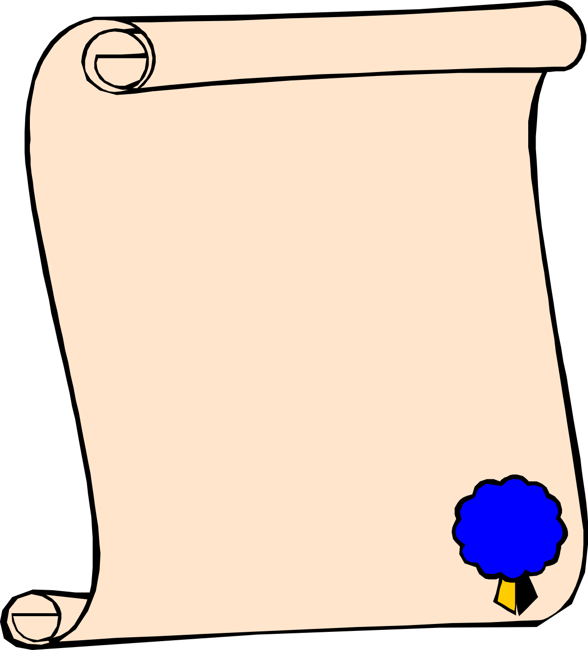 a scroll with a blue flower on it clip art png transparent Elegant Blue Flower Scroll with Borders - People and Diploma Clipart
