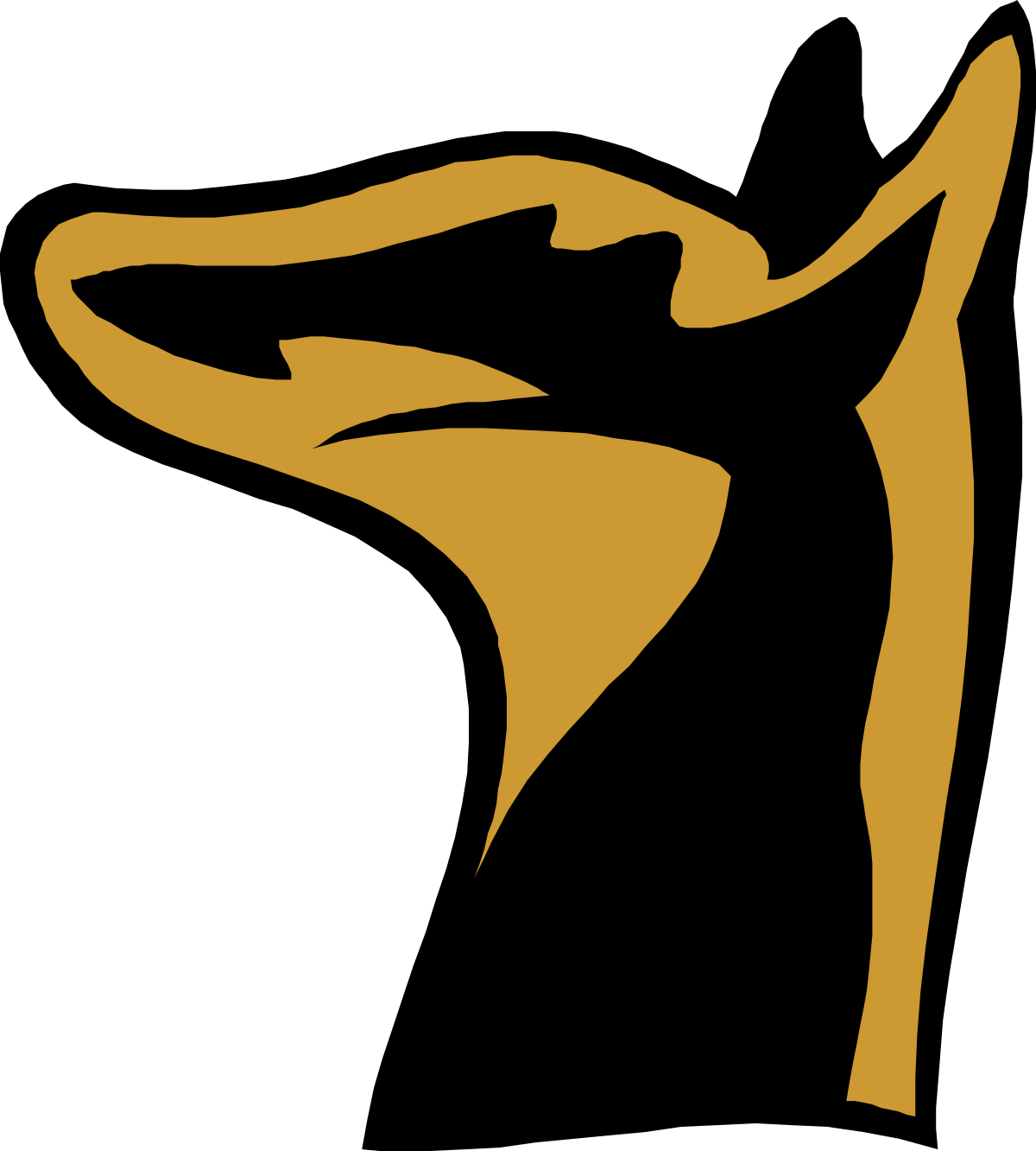 Gold Silhouette of a Woman's Head Clipart for Elegant Designs