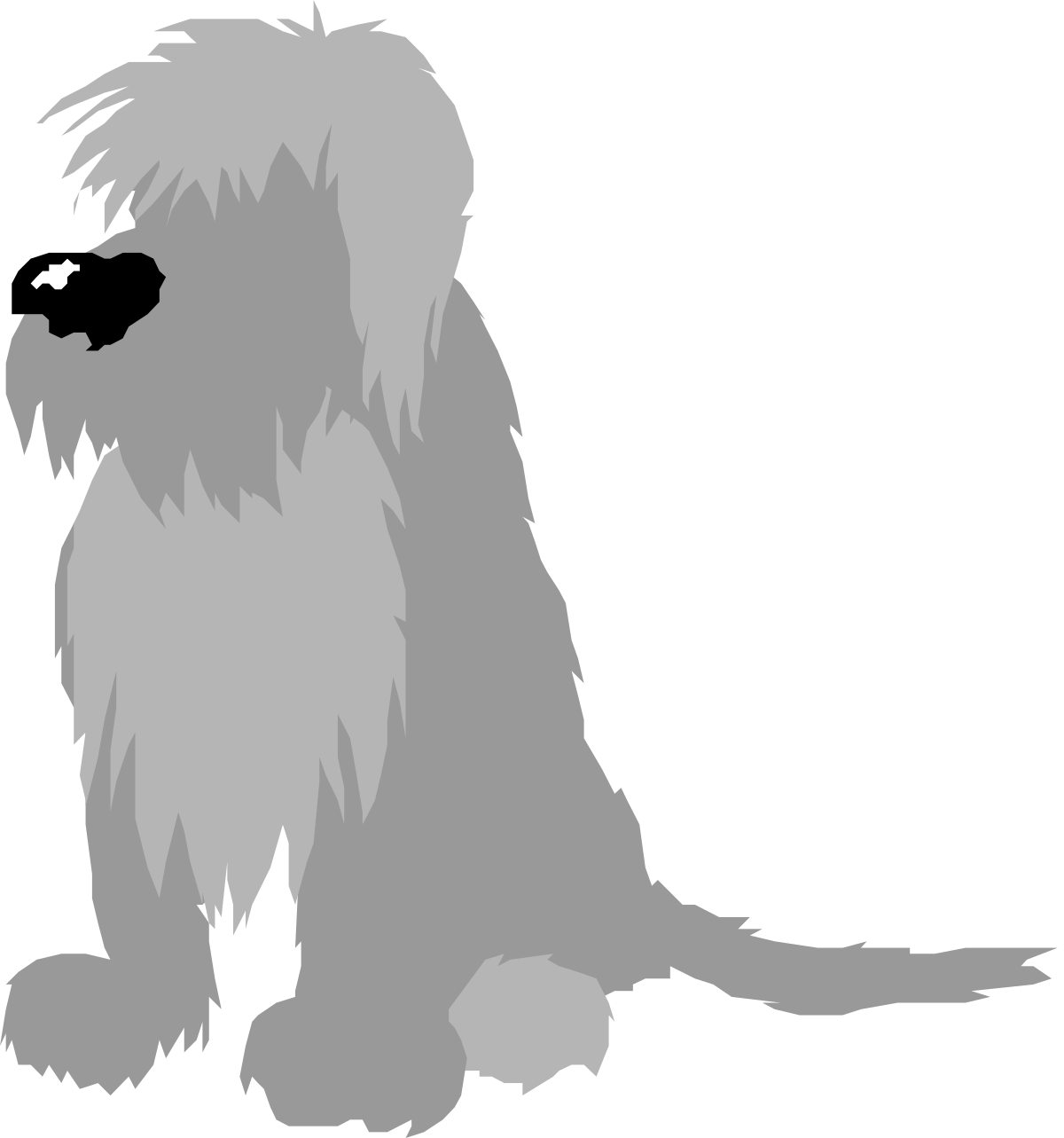 a gray dog sitting on the ground clip art png transparent Gray Dog Sitting on the Ground Clipart - Perfect for Your Projects