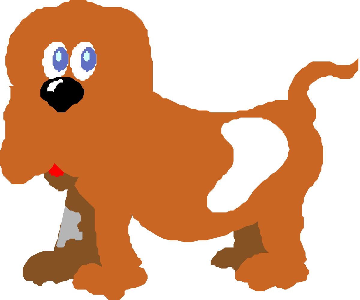 Brown Dog with White Spot Clipart - Playful Canine Illustrations