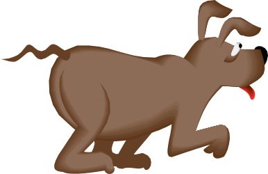 Brown Dog with Red Nose on Black Background | Stunning Clipart Design
