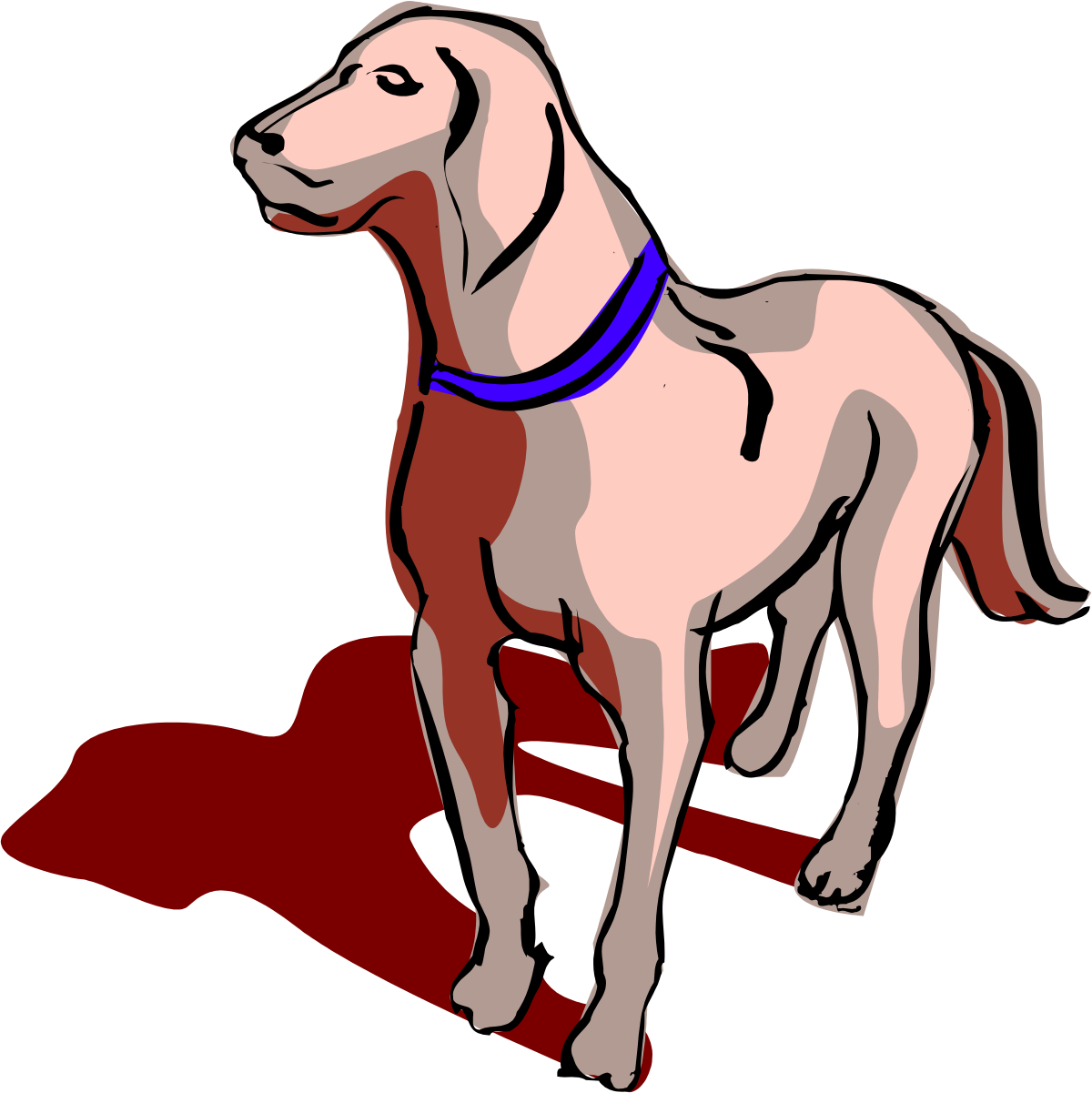 a dog with a collar standing on a red carpet clip art png transparent Dog with Collar on Red Carpet - High-Quality Clipart