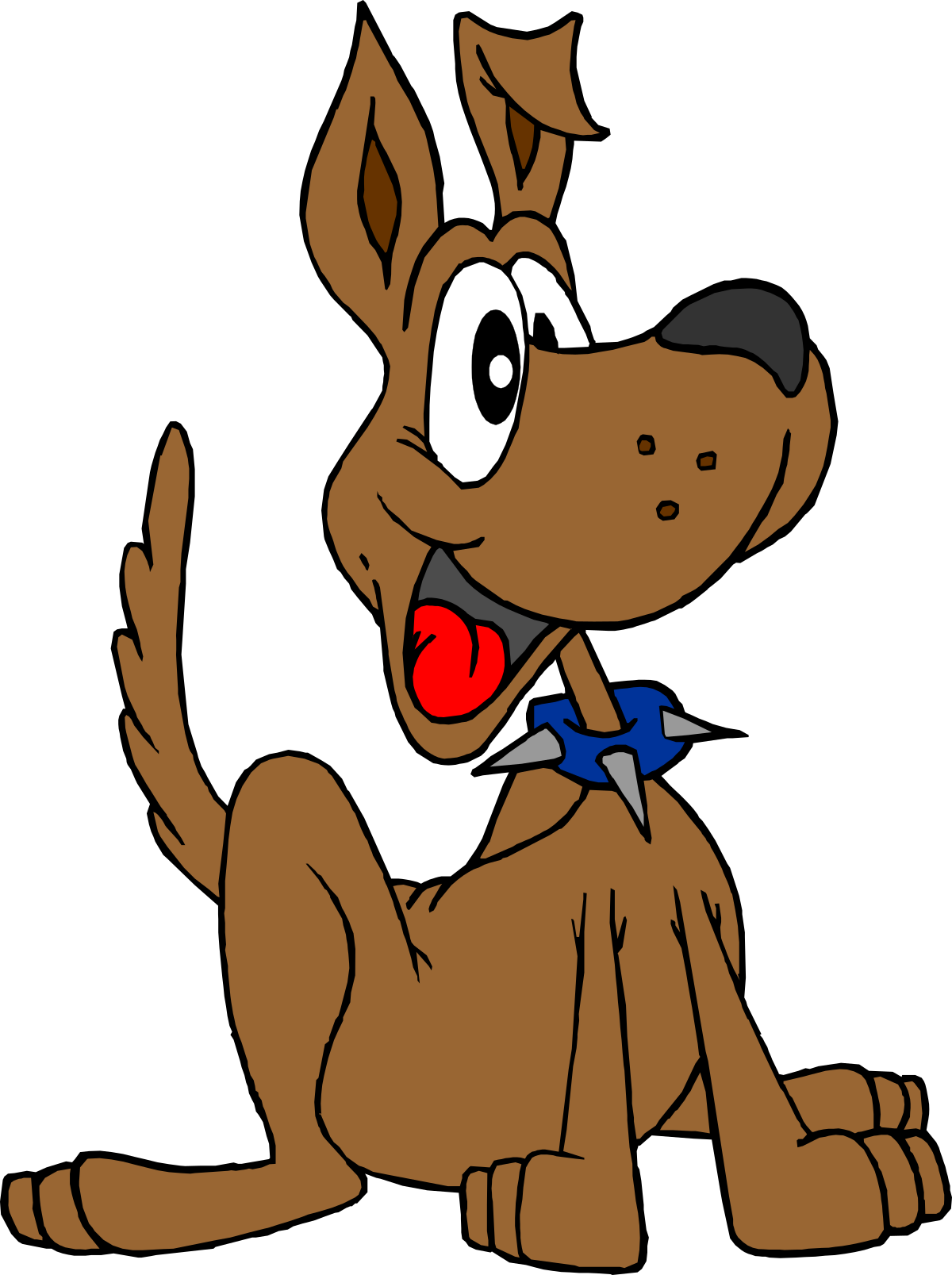 Cartoon Dog with Tie - Fun and Playful Clipart