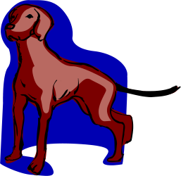Playful Dog Standing on Blue Background - Fun Clipart Collection