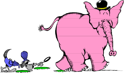 Elephant and Cat in Dark Scene - Unique Clipart Collection