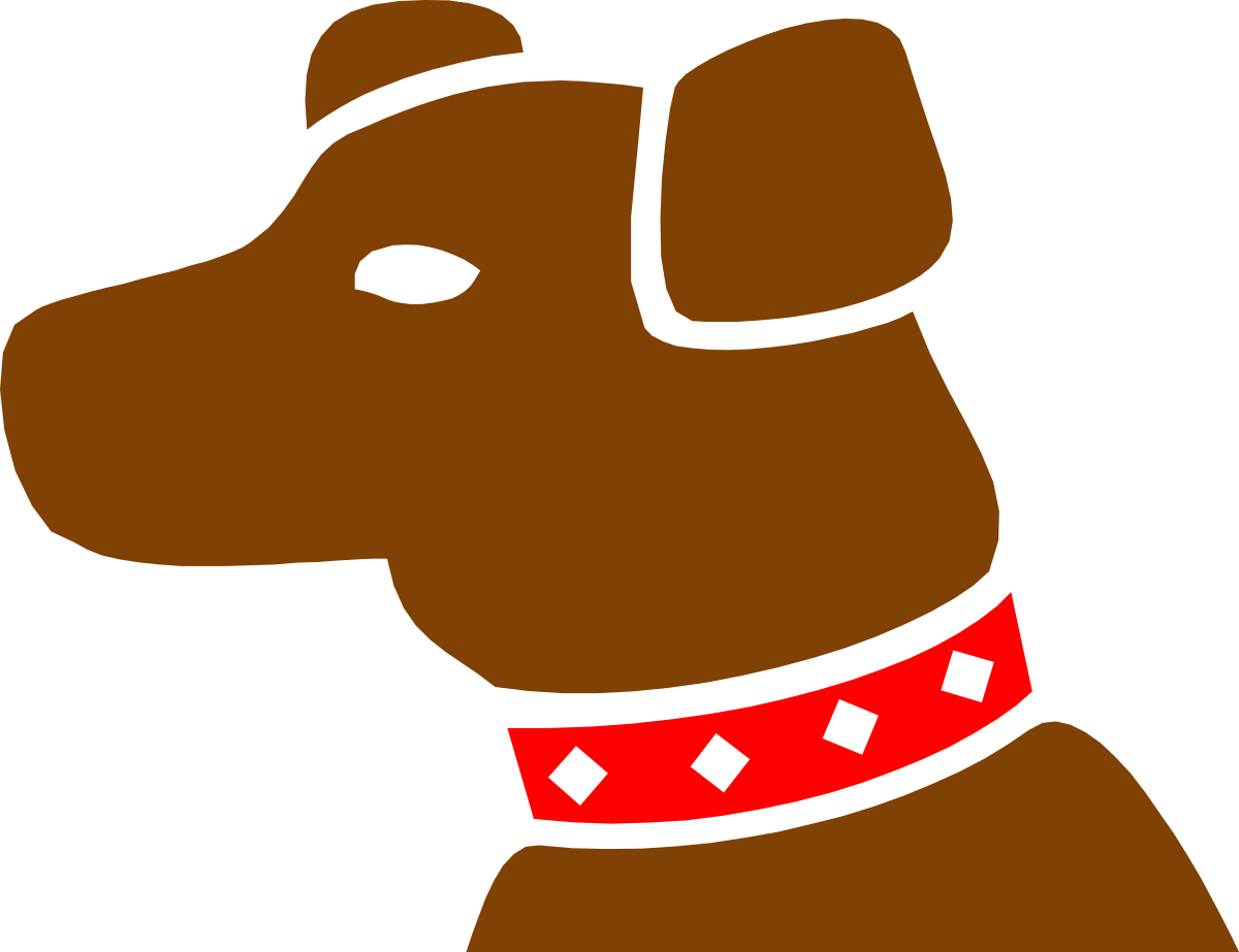 Brown Dog with Red Collar Clipart - Perfect for Pet Themes