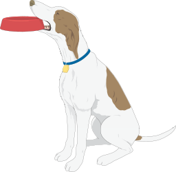 Dog with Red Collar Sitting Clipart - Vibrant and Friendly Canine Image
