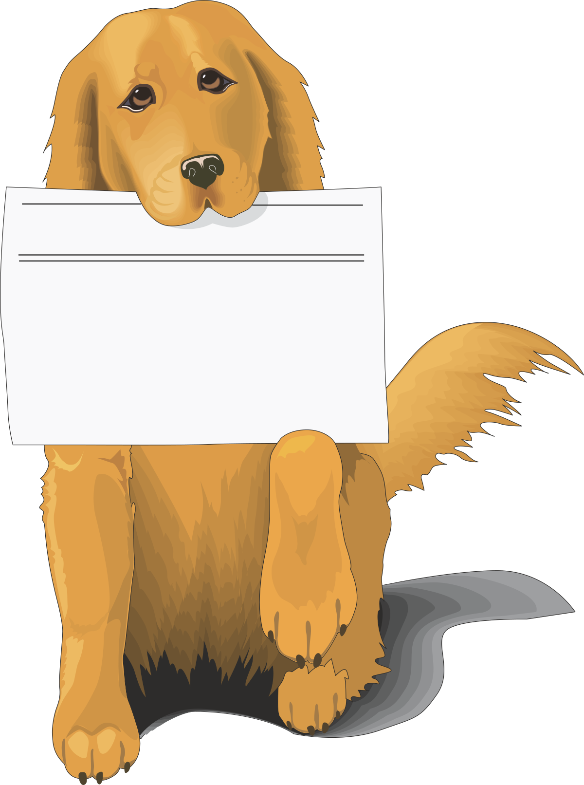 Dog Holding Sign - Charming Clipart for Every Occasion