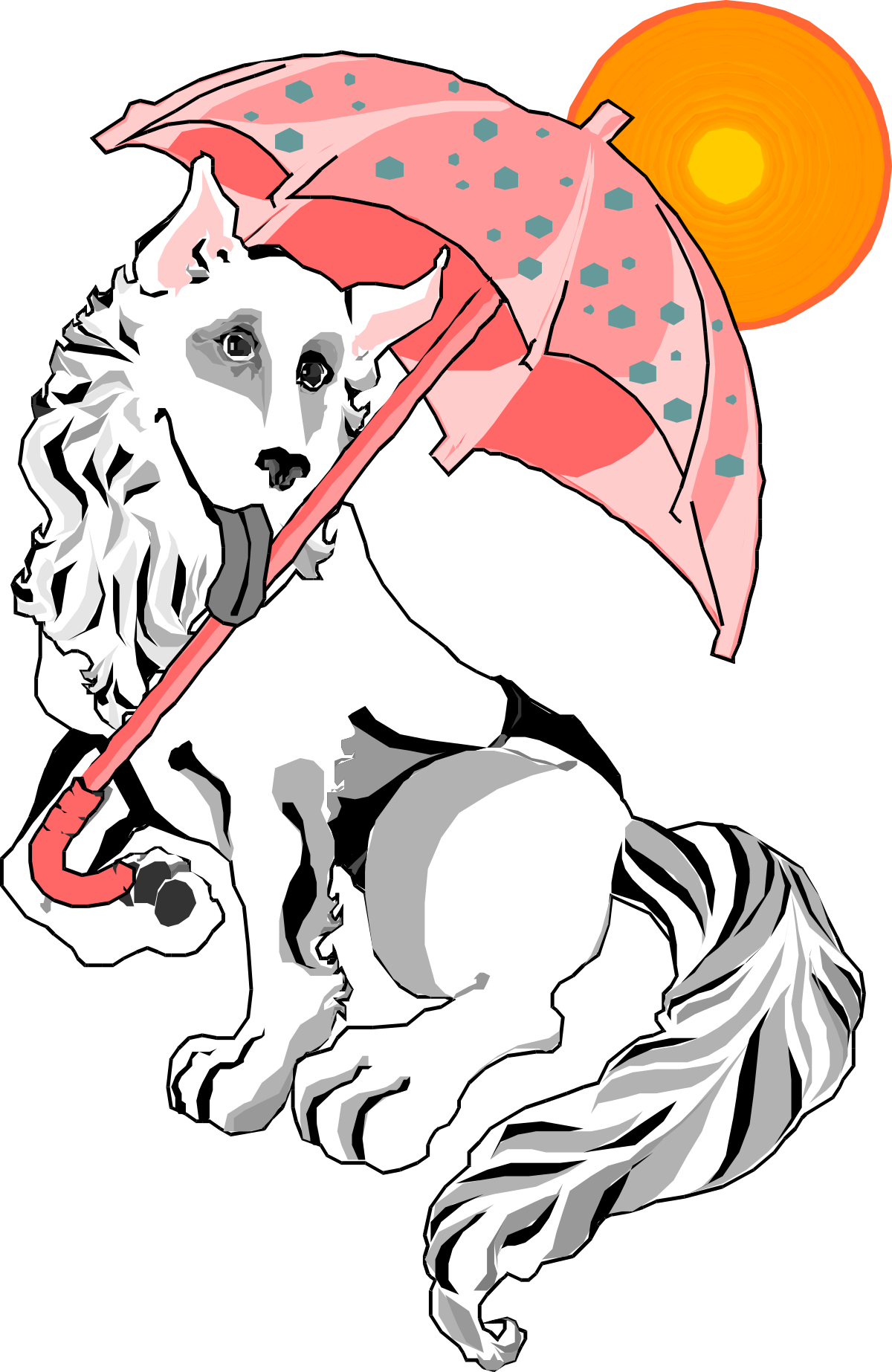 a horse with an umbrella and a sun clip art png transparent Horse with Umbrella and Sun Clipart - Perfect for Your Creative Projects
