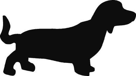 Silhouette of a Dog - Elegant Black and White Clipart