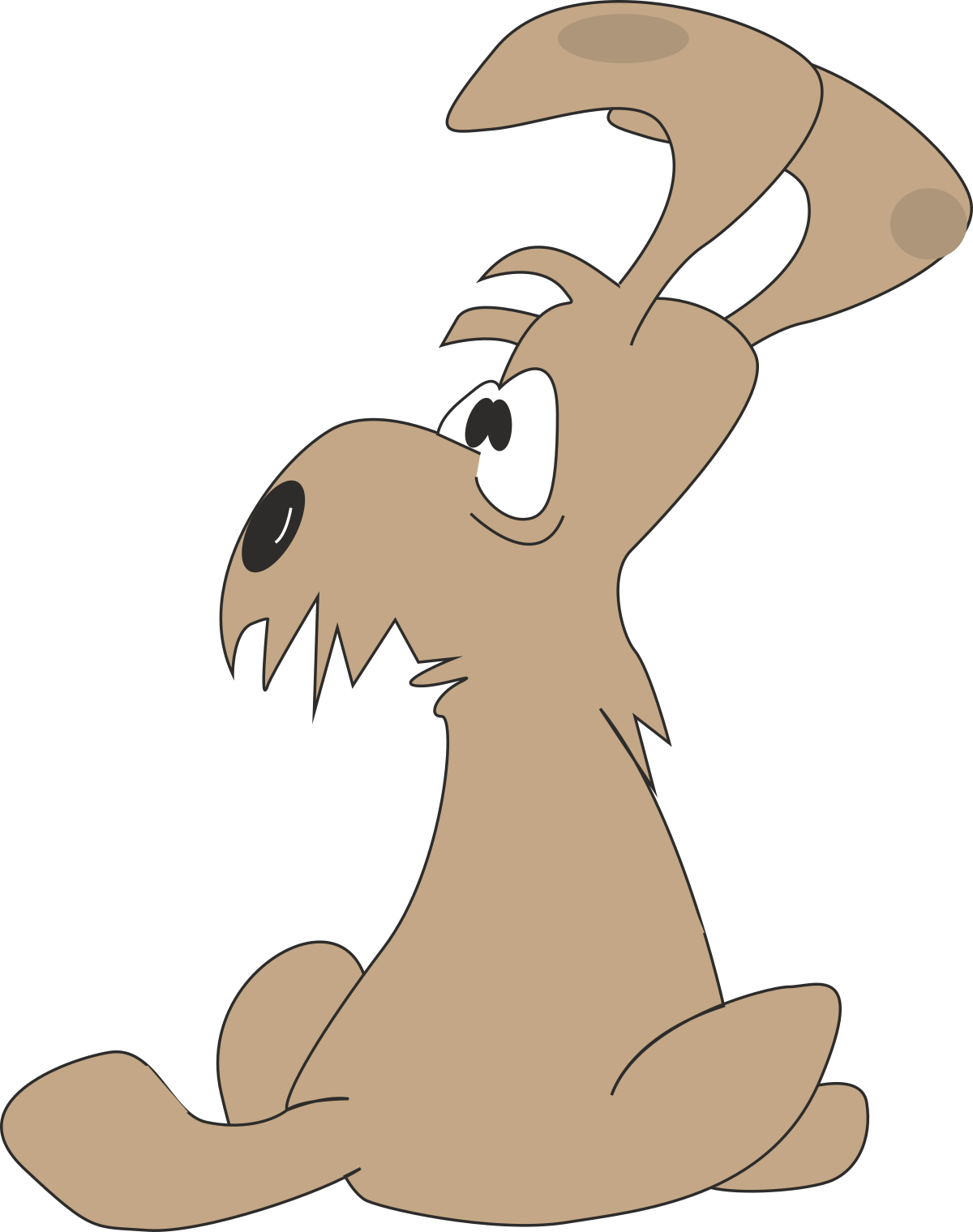 a cartoon rabbit sitting down with its head up clip art png transparent Cartoon Rabbit Sitting Down with Its Head Up - Adorable Clipart for Your Projects