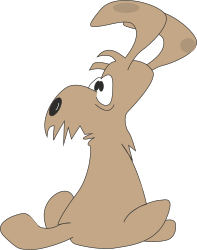 Cartoon Rabbit Sitting Down with Its Head Up - Adorable Clipart for Your Projects