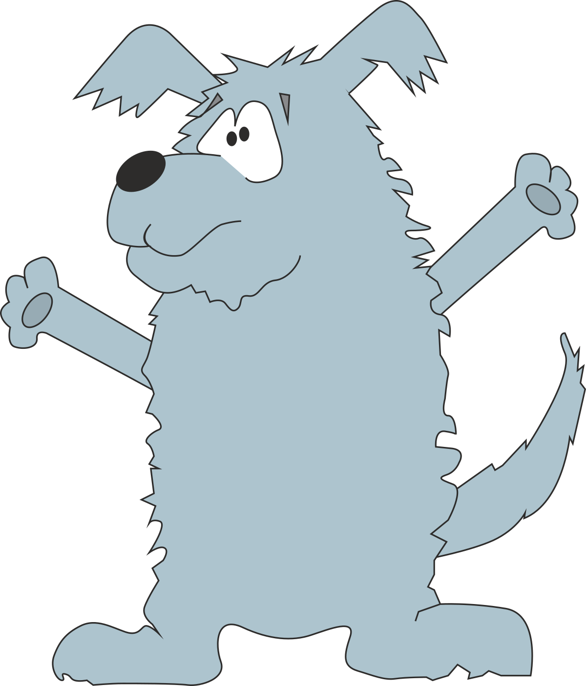 Cartoon Dog Holding a Bone - Playful and Fun Clipart