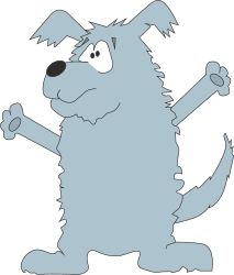 Cartoon Dog Holding a Bone - Playful and Fun Clipart