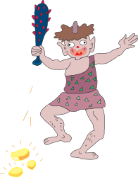 Cartoon Character Holding Heart-Shaped Balloon Clipart