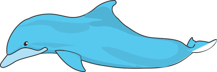 Blue Dolphin with White Nose Clipart - Perfect for Nautical Themes