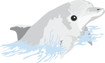 White Shark Silhouette on Black Background - Stunning Clipart Design