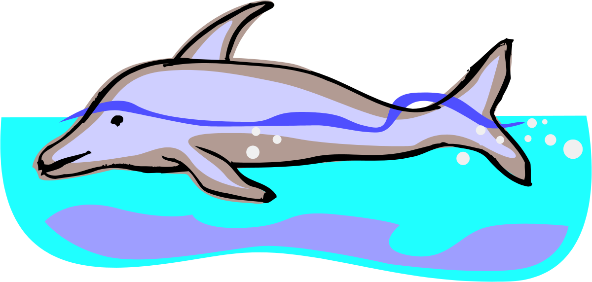 Dolphin Swimming in Ocean Clipart - Vibrant Marine Life Illustration