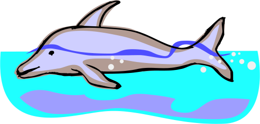 Dolphin Swimming in Ocean Clipart - Vibrant Marine Life Illustration