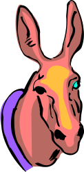 Kangaroo Clipart with Purple and Orange Head - Vibrant and Fun