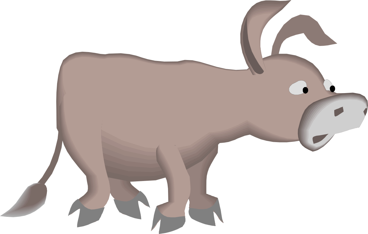 Cartoon Donkey Clipart with Big Nose - Playful and Fun Illustrations