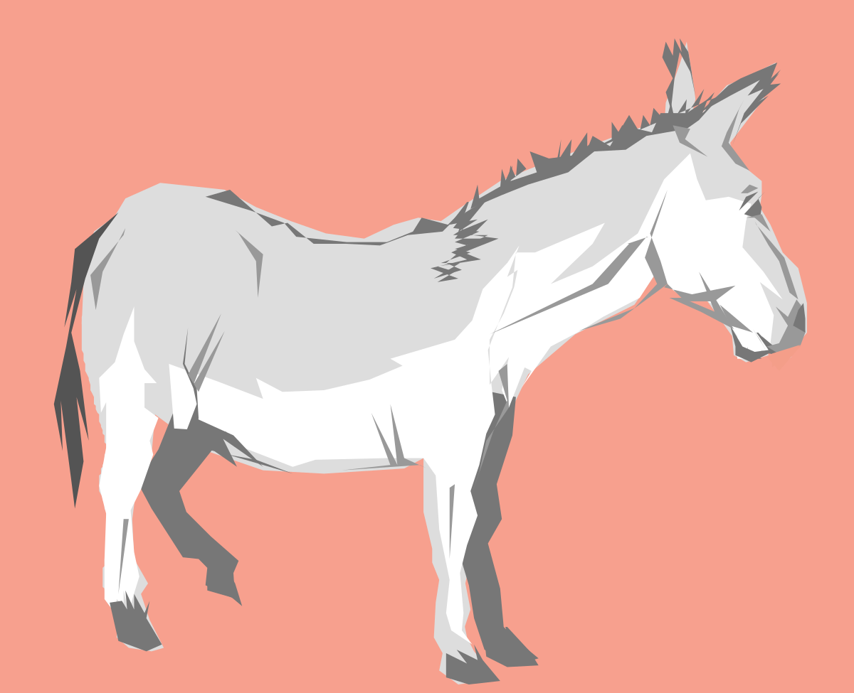 Horse Standing on Pink Background - Vibrant Clipart Design