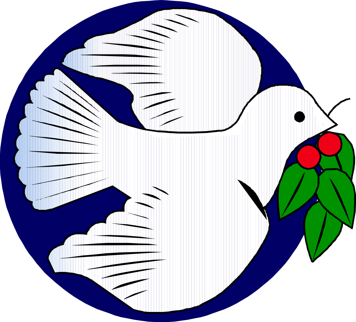 Dove with Holly Branch Clipart - A Symbol of Peace and Joy