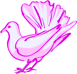 Pink Bird with White Wing Clipart - Vibrant Nature Illustration