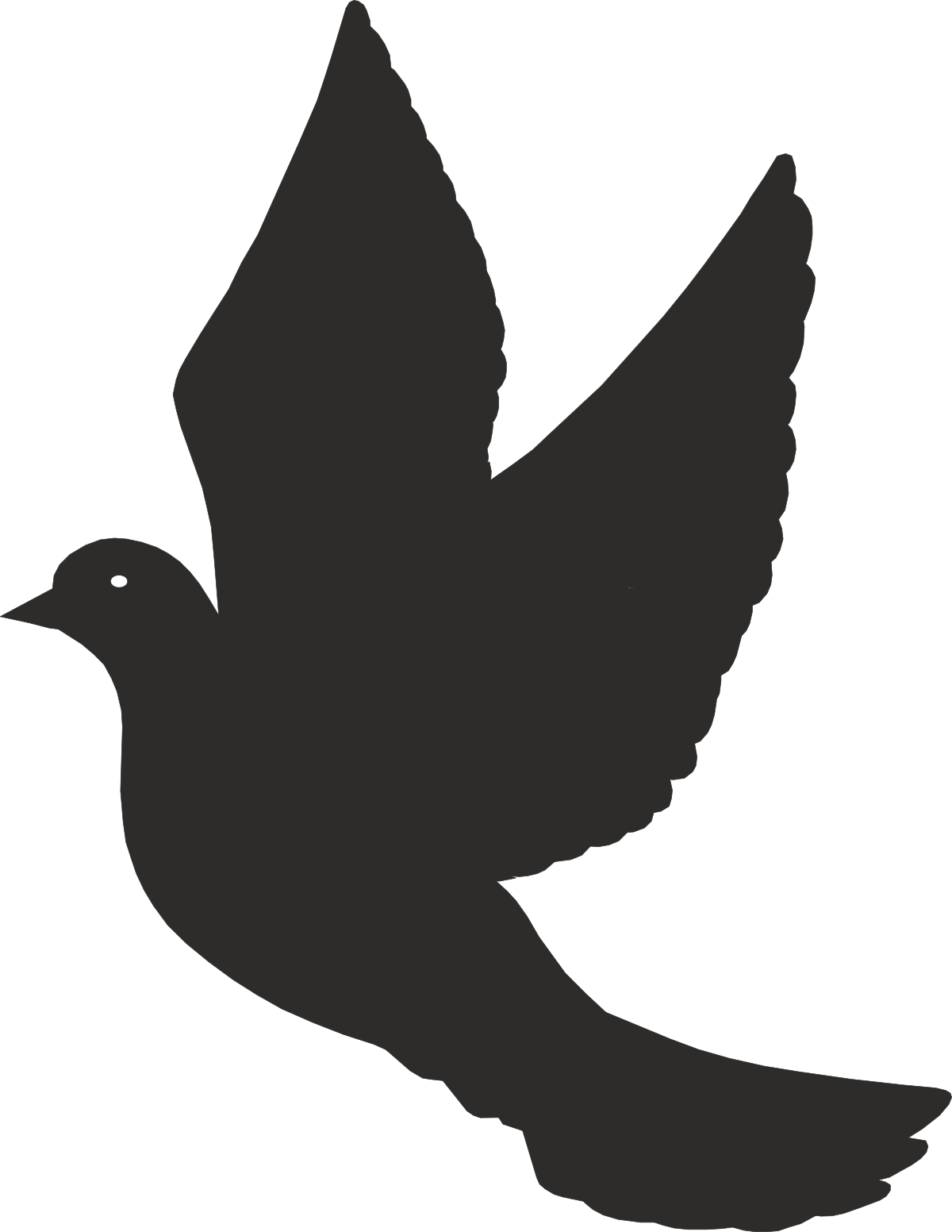 Black and White Dove Bird Silhouette Clipart for Versatile Use