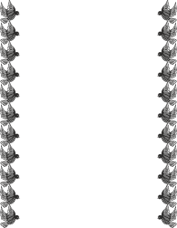 Elegant Black and White Dove Borders with Leaf Patterns - Clipart