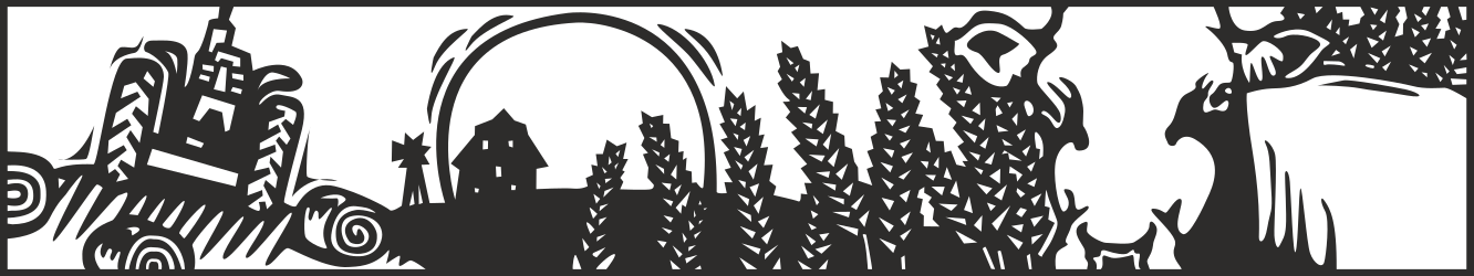 Farm Theme Borders and Bars - Black and White Wheat Field Clipart