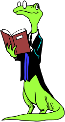 Cartoon Frog Reading a Book - Playful Clipart for Kids