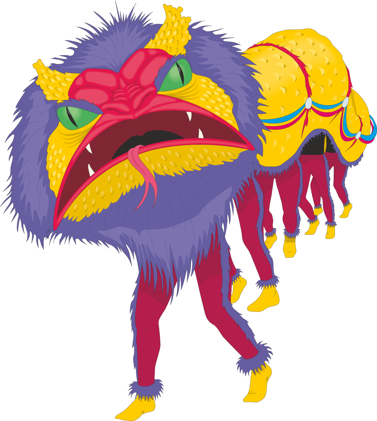 Cartoon Character Clipart: Fun Big-Headed Character with Big Mouth