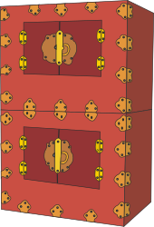 Red Box with Yellow Handle and Brown Handles - Ideal Clipart for Various Uses