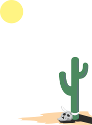Borders and Plants: Cactus and Skull Desert Clipart