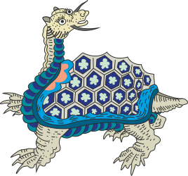 Turtle with Blue and White Pattern Clipart - Unique and Eye-Catching
