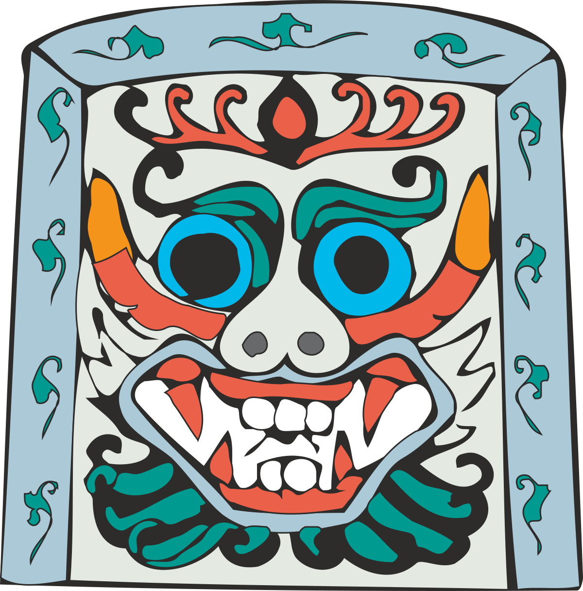 Clown Clipart: Fun Cartoon with Blue Eyes and Red Nose