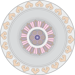 Circular Plate with Flower Center - Elegant Clipart Design