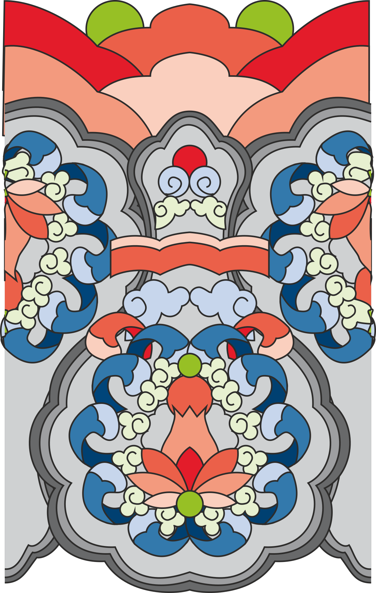 Vibrant Traditional Korean Flower Pattern Clipart for Stunning Designs
