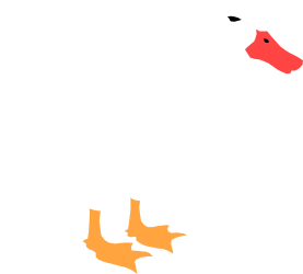 White Duck with Orange Feet Clipart: Charming and Playful Design