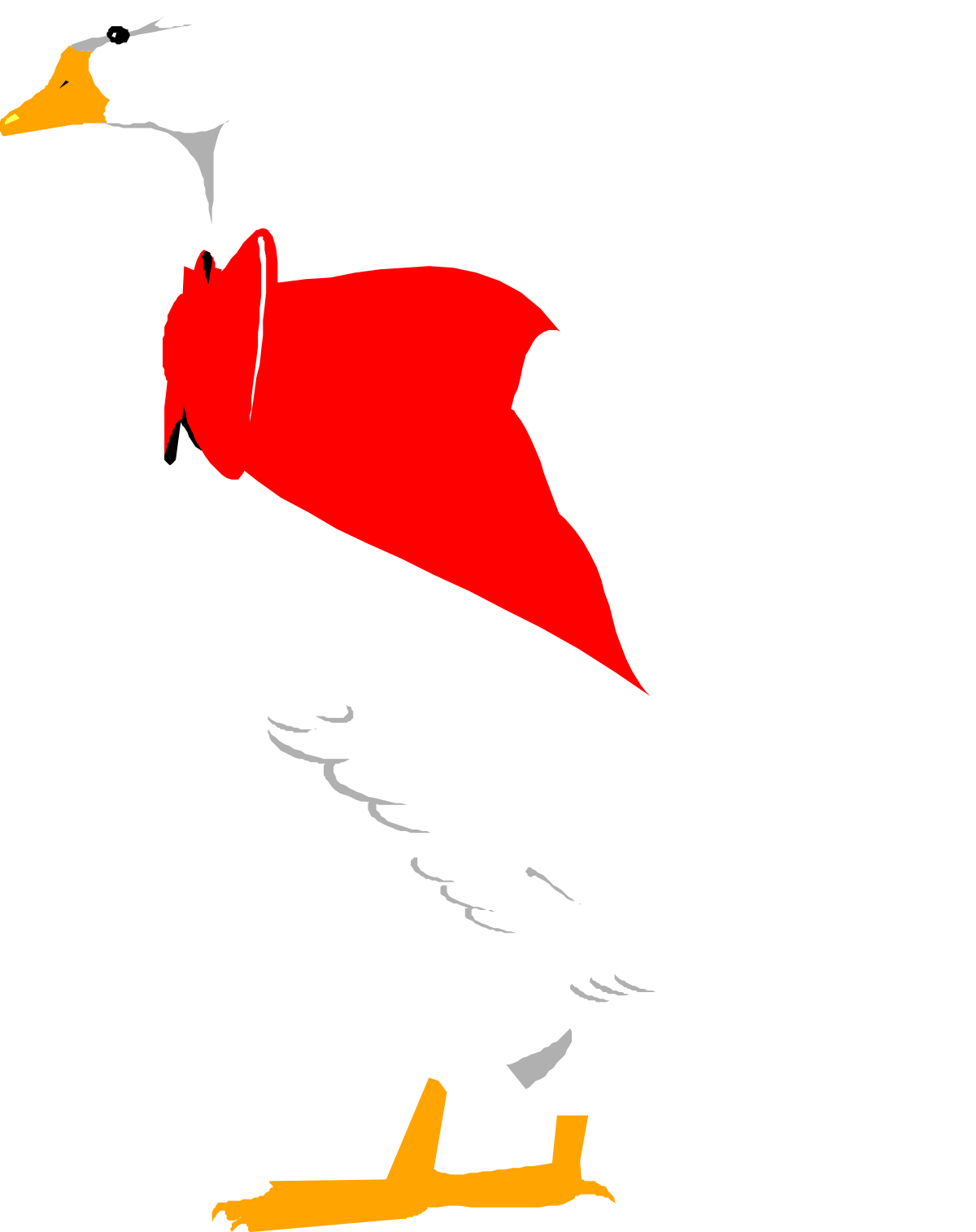 a white duck with a red scarf on its neck clip art png transparent White Duck with Red Scarf Clipart - Charming Animal Illustration