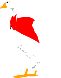 White Duck with Red Scarf Clipart - Charming Animal Illustration
