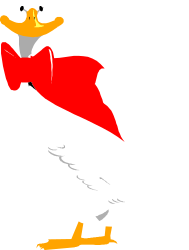 Duck in a Red Scarf and Bow - Charming Clipart for Your Projects