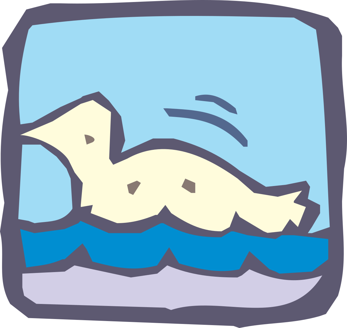 Polar Bear Swimming in the Ocean - Stunning Clipart for Nature Lovers