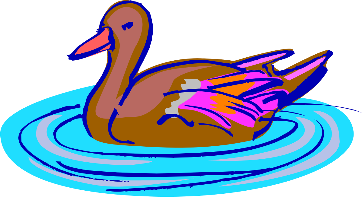Duck Floating in Water - Charming Clipart for Nature Themes